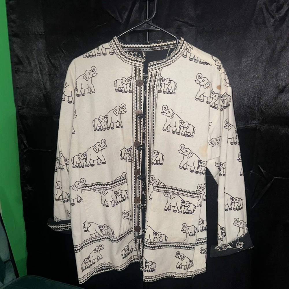 Reversible Elephant Print Boho Jacket – Festival Yoga Hippie Indie
